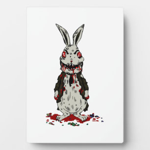 Plaque Photo Lapin de Pâques Zombie Halloween Bunny