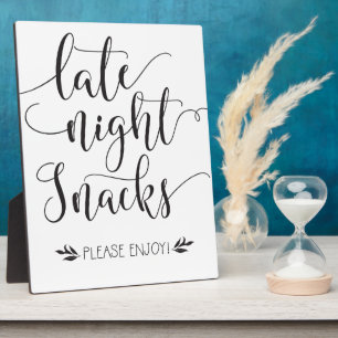 Plaque Photo Late Night Snacks Favor Sign