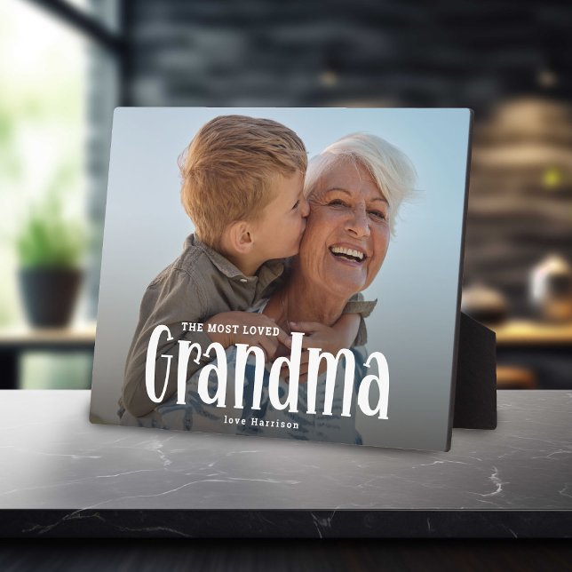 Plaque Photo Le cadeau photo le plus aimé de GRANDMA' mignon (Créateur téléchargé)