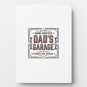 Plaque Photo Le Garage de Papa Fête des Pères Vintage