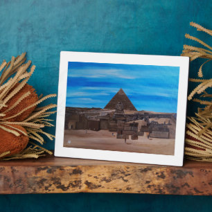 Plaque Photo Le Grand Sphinx et la Pyramide de Khafre