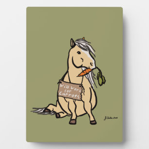 Plaque Photo Le Petit Pony Travaillera Pour Les Carottes