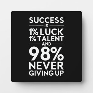 Plaque Photo Le Succès ne cesse jamais - Motivationnel