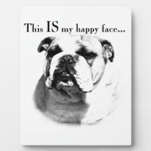Plaque Photo Le visage joyeux de Bulldog