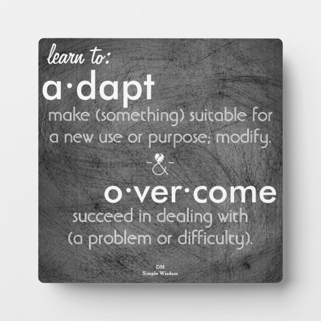 Plaque Photo Learn to:adapt (Devant)