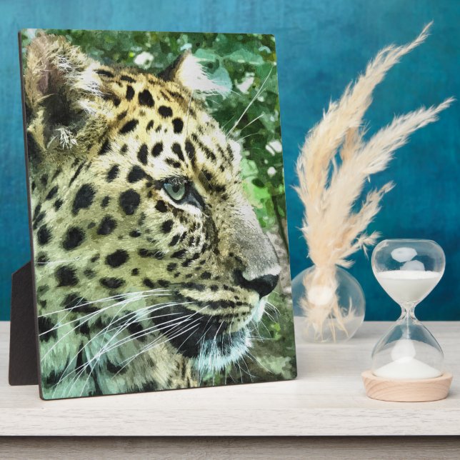 PLAQUE PHOTO LEOPARD (Côté)