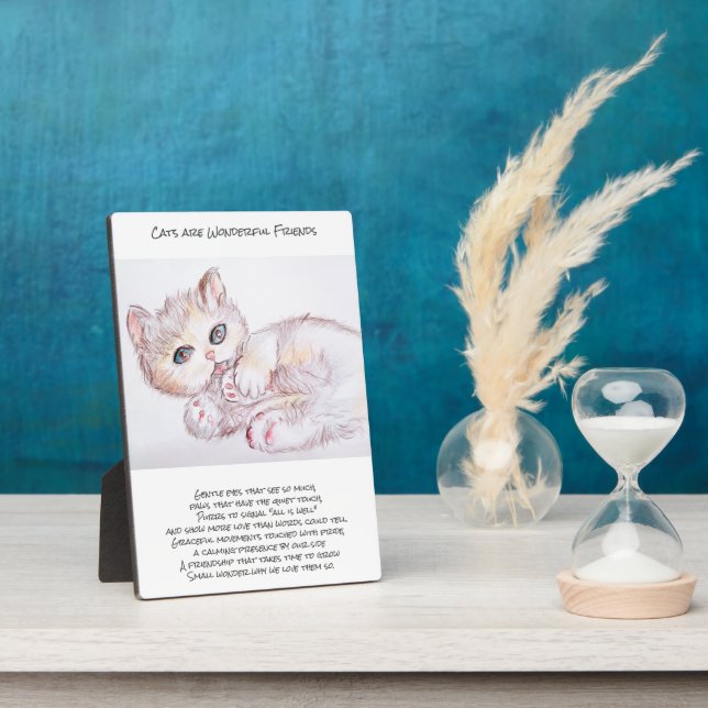 Plaque Photo Les chats sont un merveilleux poème d'amis (Côté)