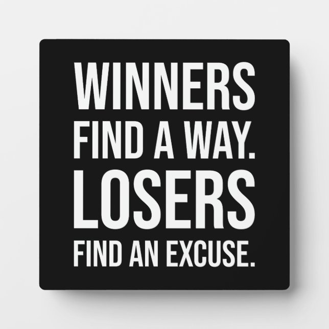 Plaque Photo Les Gagnants Trouvent Un Moyen - Gymnase, Hustle,  (Devant)