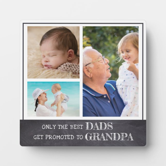 Plaque Photo Les Meilleurs Dads Sont Promus À Grand-Père 3 Phot (Devant)
