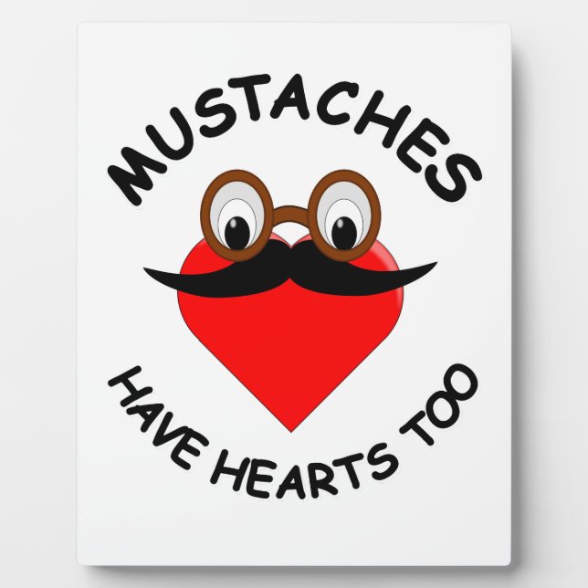 Plaque Photo Les moustaches ont aussi des coeurs (Devant)