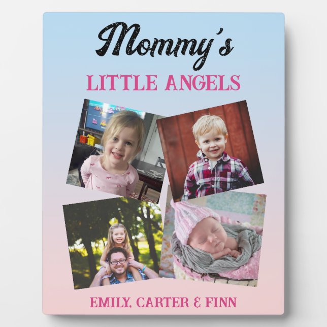 Plaque Photo Les petits anges de maman | Cadeau photo (Devant)