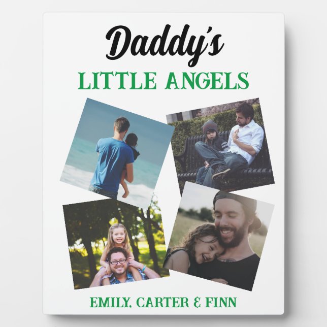 Plaque Photo Les petits anges de papa | Cadeau photo (Devant)