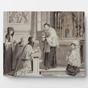 Plaque Photo Les Sept Sacrements : Communion, 1779 (stylo, brun