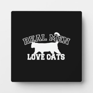 Plaque Photo Les vrais hommes aiment les chats Silhouette