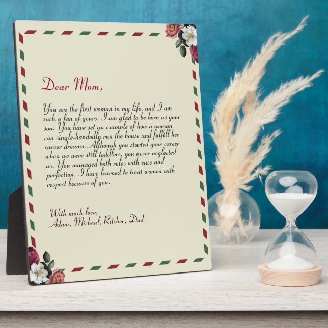Plaque Photo Lettre d'amour personnalisée chic cadeau manuscrit (Côté)