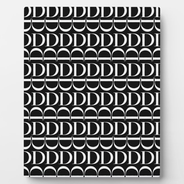 Plaque Photo Lettre initiale D monogramme (Devant)