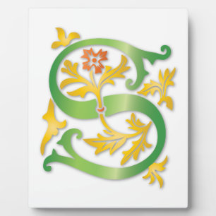 Plaque Photo Lettre S Monogram Fleur de lis