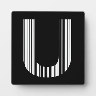 Plaque Photo LETTRE U CODE BARRE Premier Motif de code barre in