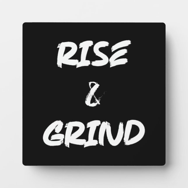 Plaque Photo Lever et Grind - Gym, Hustle, Succès (Devant)