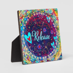 Plaque Photo Libérez Coeurs Floral Inspirational Easel