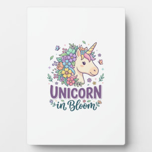 Plaque Photo Licorne en fleurs, typographie gras, impression à
