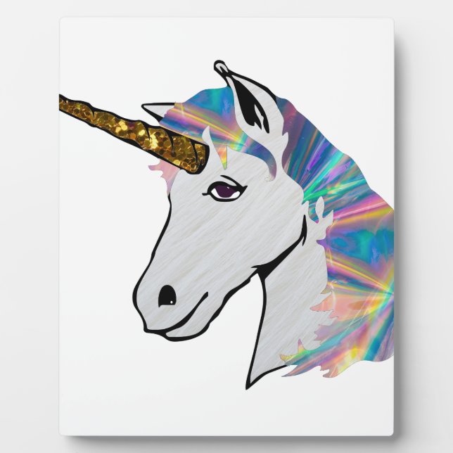 Plaque Photo licorne holographique (Devant)
