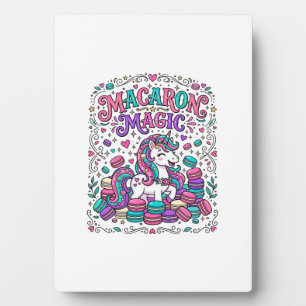 Plaque Photo Licorne Macaron Magie Coloré Marché Artwork