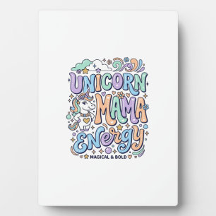 Plaque Photo Licorne Maman Énergie Kawaii Dessin Vectoriel_1