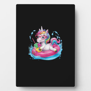 Plaque Photo Licorne Mignonne qui Profite de la Glace Amusement