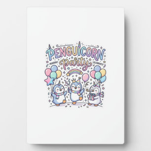 Plaque Photo Licorne Penguicorne Fête Vecteur Premium Vector De