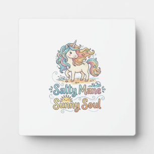 Plaque Photo Licorne Salée Crinière Âme Ensoleillée Conception