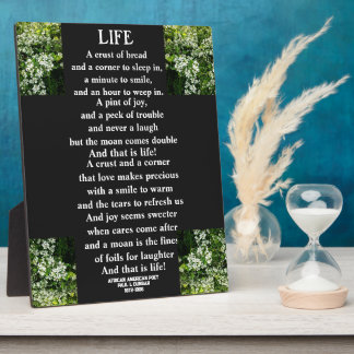 Plaque Photo LIFE poem