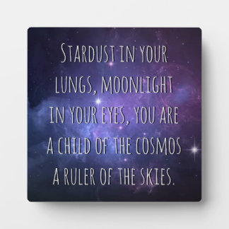 Plaque Photo Light Warrior Cosmos Poem