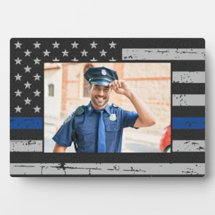 Plaque Photo Ligne Bleue mince Police Photo Personnalisée