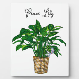 Plaque Photo Lily de paix dessinée à la main