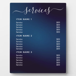 Plaque Photo Liste de prix professionnels moderne tendance