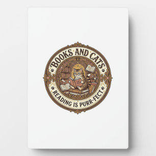 Plaque Photo Livres Et Chats Livres De Chat Lecture Vintage Vec