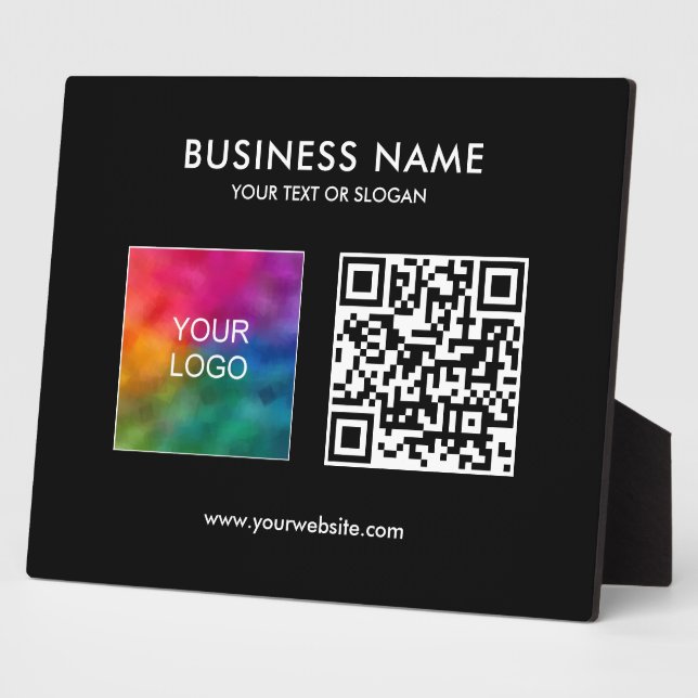 Plaque Photo Logo d'entreprise Code QR Modèle horizontal (Côté)