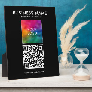 Plaque Photo Logo professionnel personnalisable Slogan QR Code