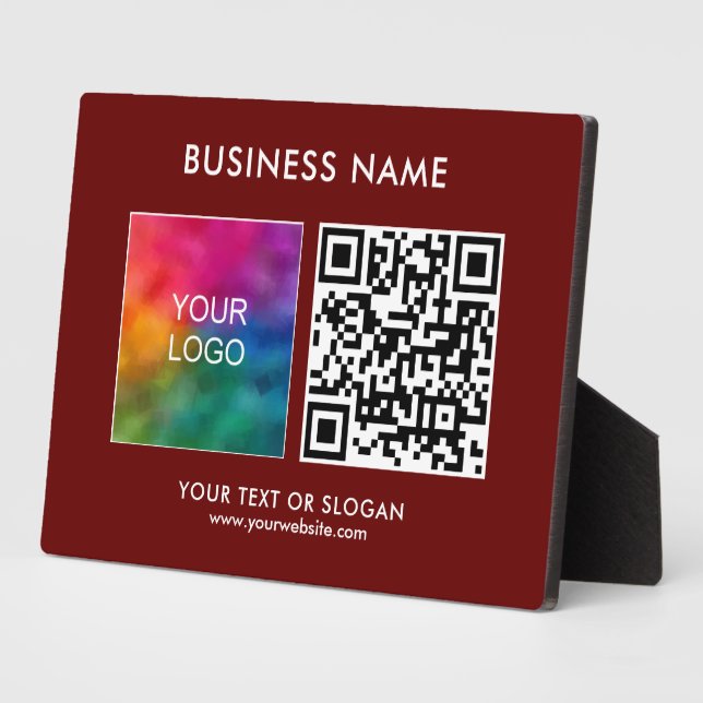 Plaque Photo Logo professionnel personnalisé Code QR Modèle rou (Côté)