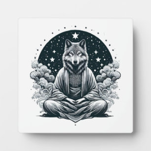 Plaque Photo Loup conscient