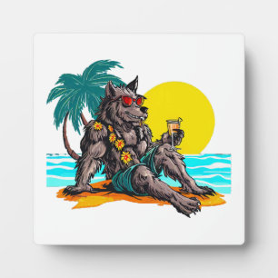 Plaque Photo loup-garou en vacances