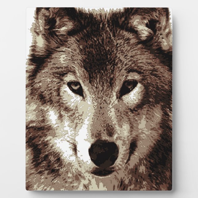 Plaque Photo Loup gris (Devant)