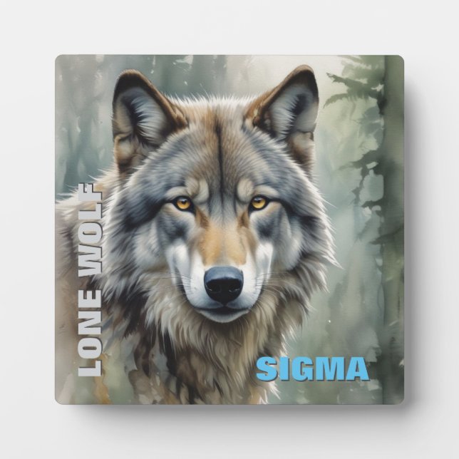 Plaque Photo Loup solitaire masculin de Sigma (Devant)