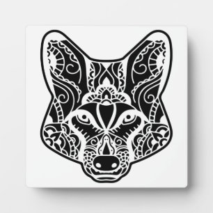 Plaque Photo Loup tribal