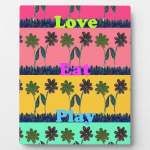Plaque Photo Love Eat Play Art Print