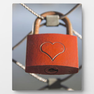Plaque Photo Love Heart Padlock