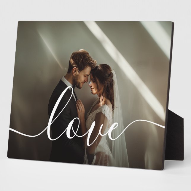 Plaque Photo 'Love' Photo de couple personnalisée (Côté)