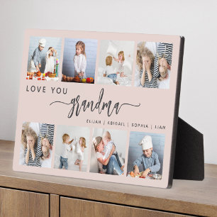 Plaque Photo Love You Grandma 8 Photo Collage Blush Rose