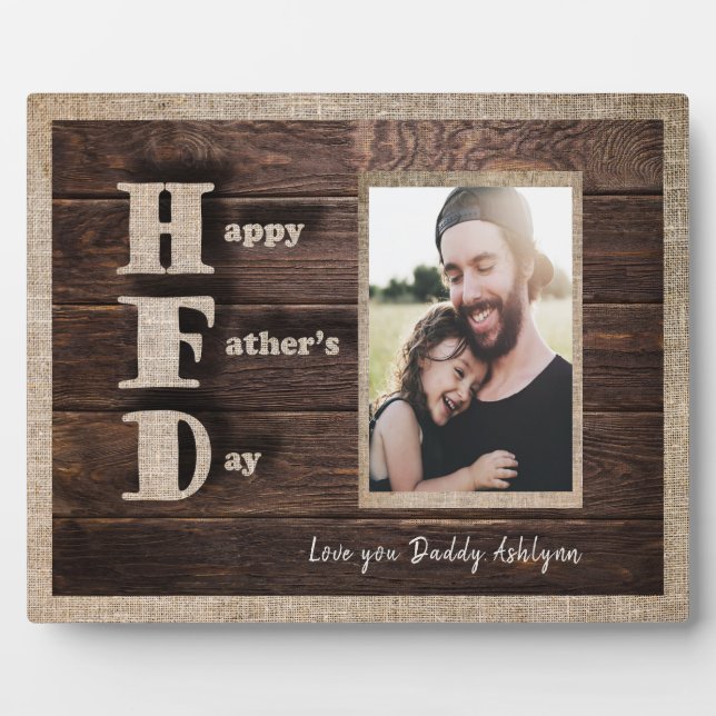 Plaque Photo Love You Papa Photo personnalisée Fête des pères r (Devant)